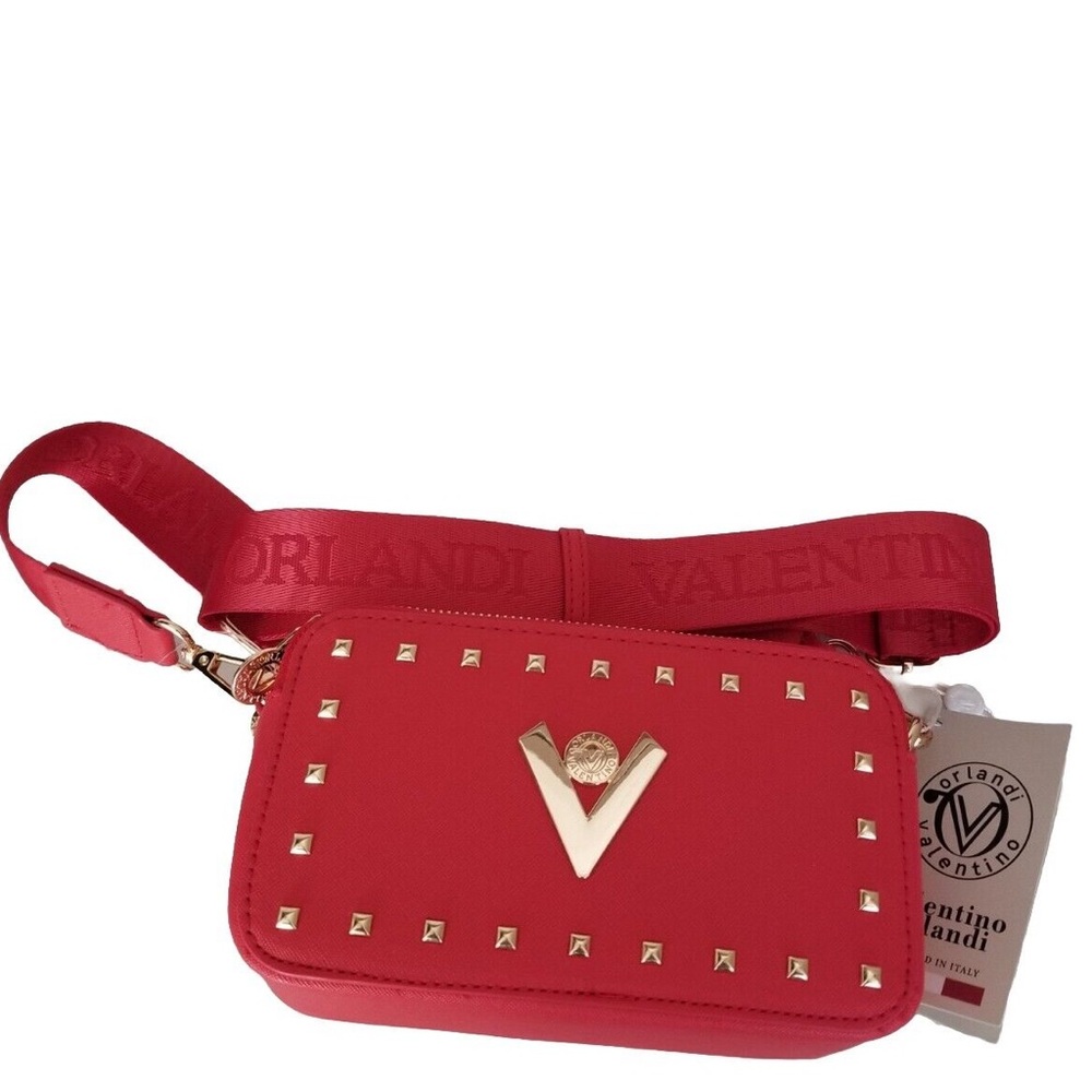 Valentino Orlandi Red & Gold Crossbody Purse